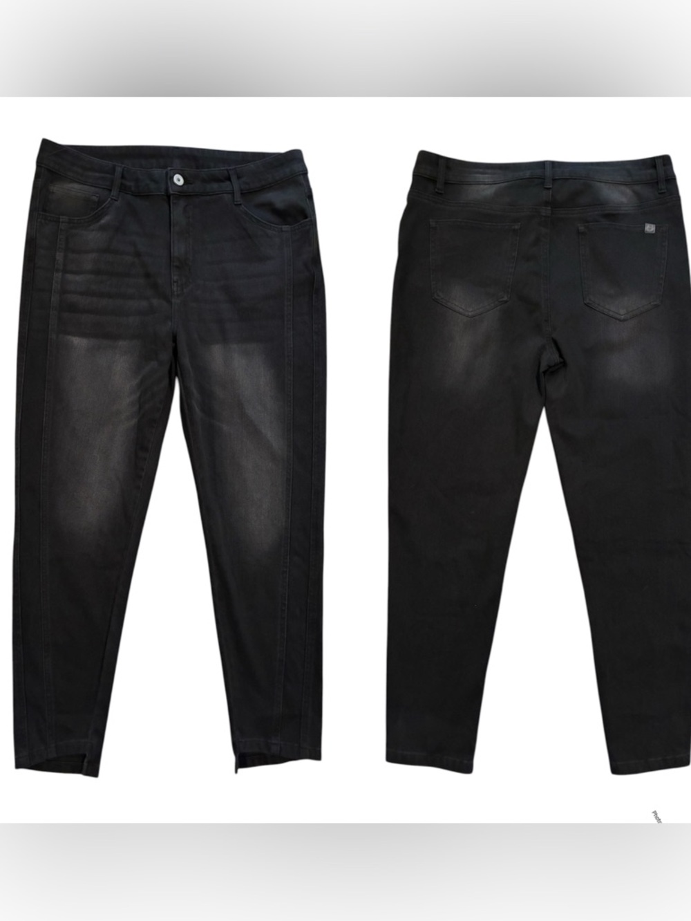 HALARA Jeans Women’s L Black Cloud Flex Denim High Rise Ankle Raw Hem NWT!